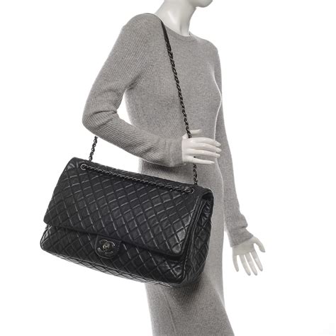 chanel calfskin quilted xxl travel flap bag|small black quilted chanel bag.